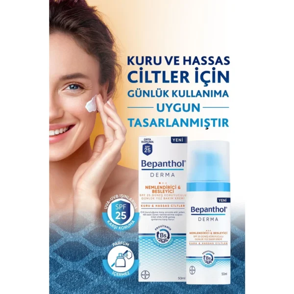 Bepanthol Derma Nemlendirici ve Besleyici SPF 25 Yüz Bakım Kremi 50 ml - Görsel 3