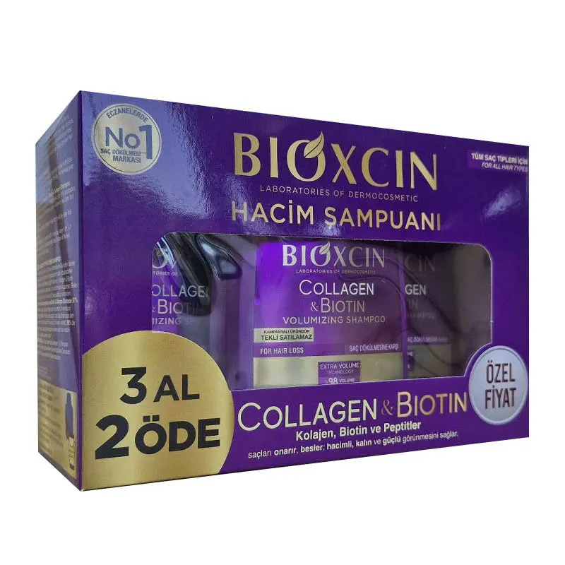 Bioxcin Collagen Biotin Saç Dökülmesine Karşı Şampuan 300 ml- 3 al 2 öde - Görsel 1