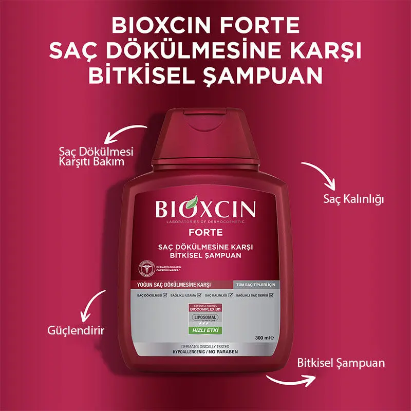Bioxcin Forte Saç Dökülmesine Karşı Bakım Şampuanı 300 ml - 3 AL 2 ÖDE - Görsel 5