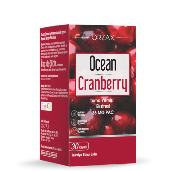 Orzax Ocean Cranberry Turna Yemişi Ekstresi 30 Tablet