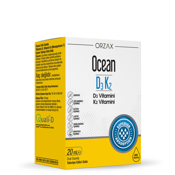 Orzax Ocean D3K2 Vitamin Damla 20 ml