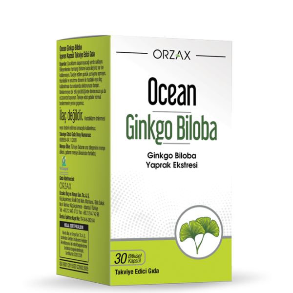 Orzax Ocean Ginkgo Biloba 30 Bitkisel Kapsül
