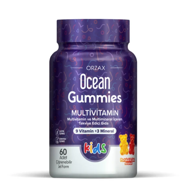 Orzax Ocean Gummies Multivitamin Kids Takviye Edici Gıda 60 Adet Çiğnenebilir Jel Form