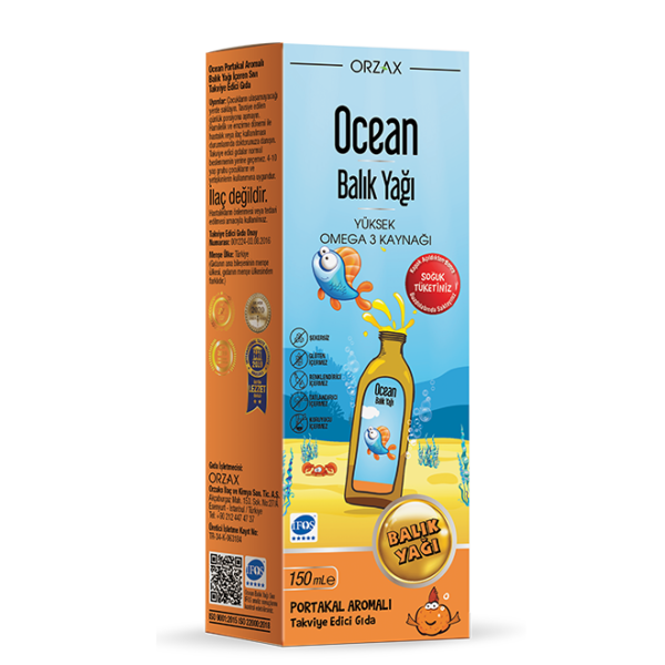 Orzax Ocean Omega3 Şurup 150 ml - Portakal