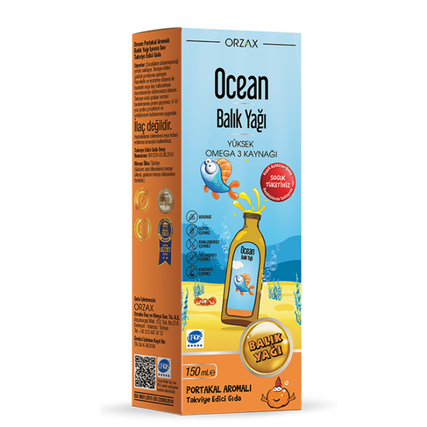 Orzax Ocean Omega3 Şurup 150 ml – Portakal