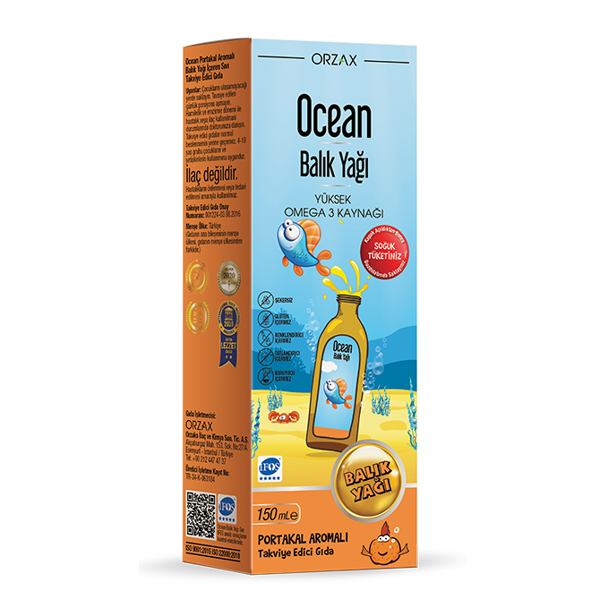 Orzax Ocean Omega3 Şurup 150 ml – Portakal