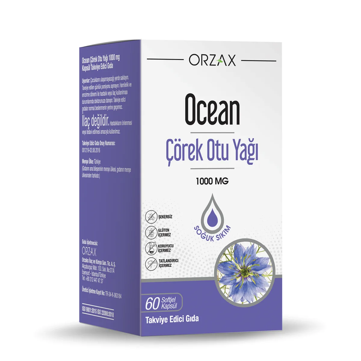 Orzax Ocean Çörek Otu Yağı 60 Kapsül