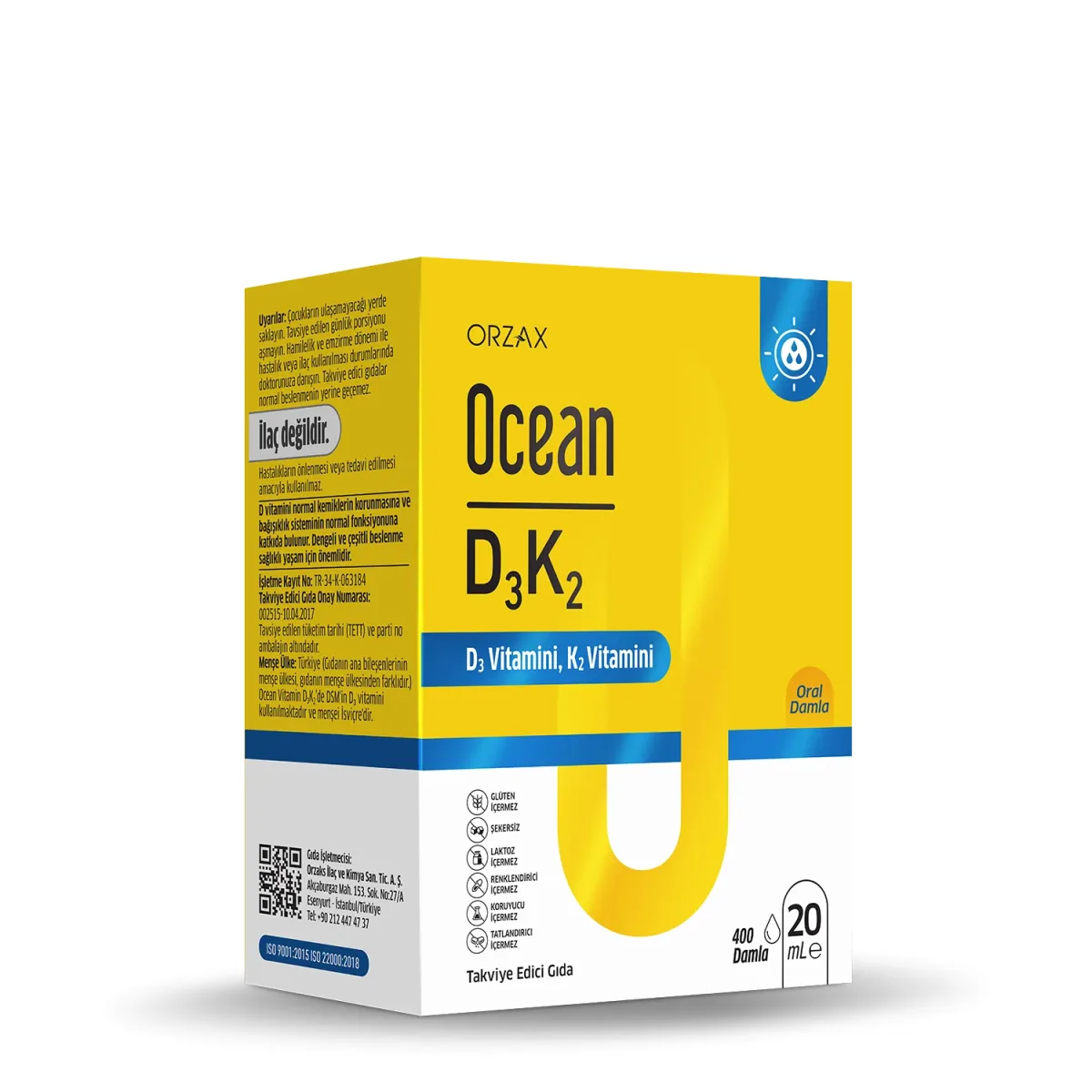 Orzax Ocean D3K2 Vitamin Damla 20 ml