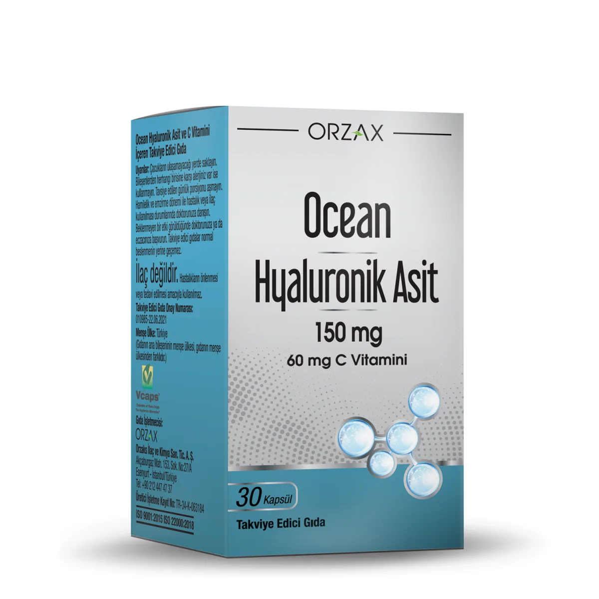 Orzax Ocean Hyaluronik Asit 150 mg 30 Kapsül Orzax Ocean Hyaluronik Asit 150 mg 30 Kapsül