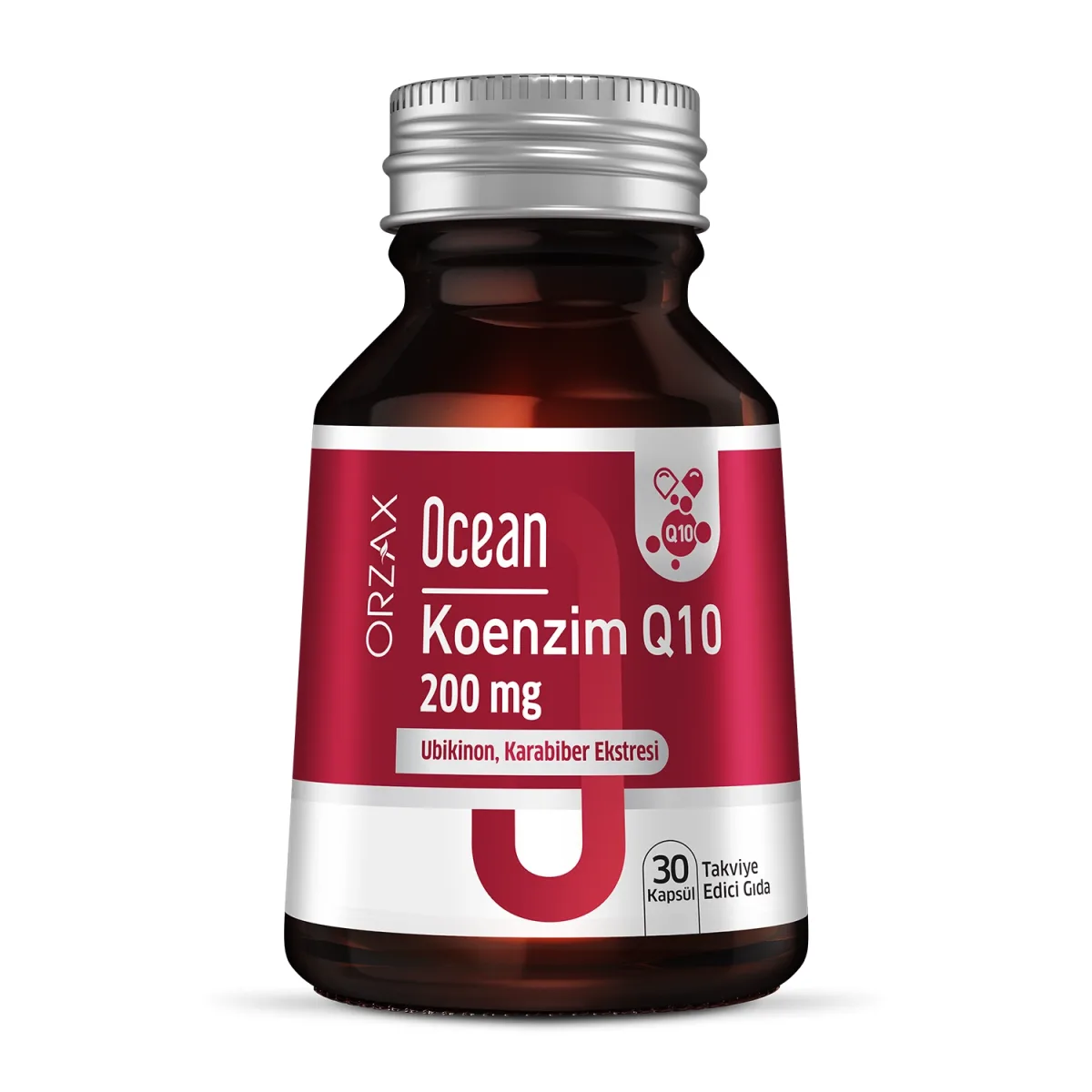 Orzax Ocean Koenzim Q10 200 mg Ubikinon (Karabiber Ekstresi) 30 Kapsül