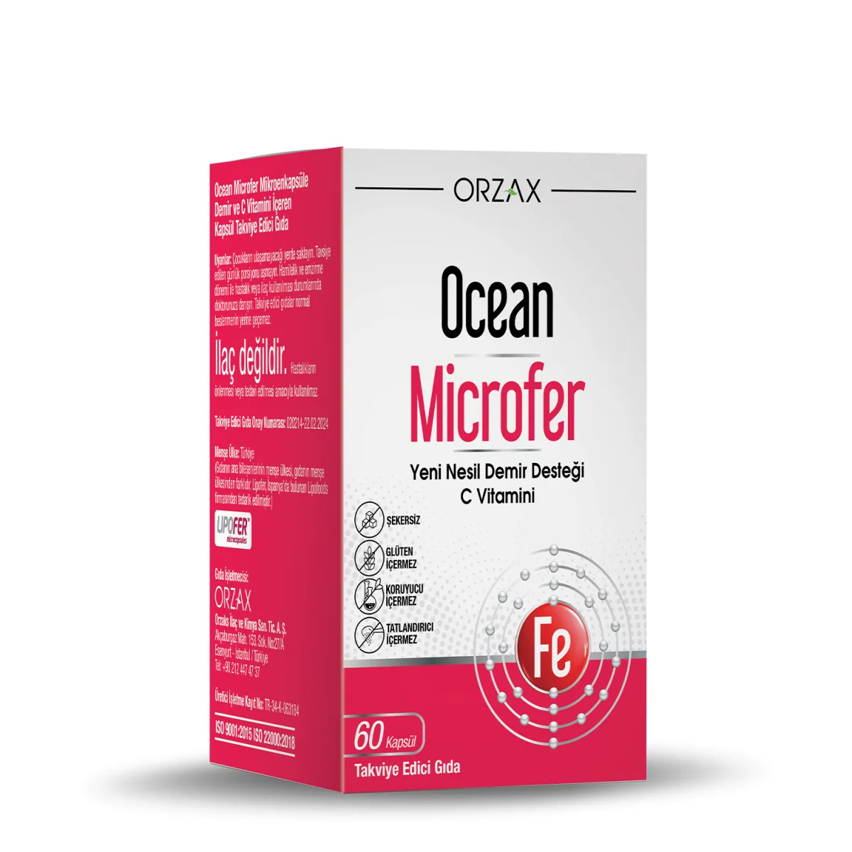 Orzax Ocean Microfer Demir ve C Vitamini 60 Kapsül