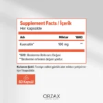 Orzax Ocean Quercetin 100 mg 60 Kapsül