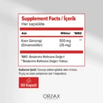 Orzax Panax Ginseng 60 Kapsül
