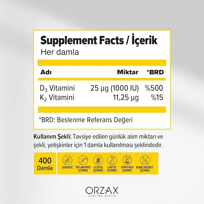 Orzax Ocean D3K2 Damla 20 ml İkili - Görsel 2