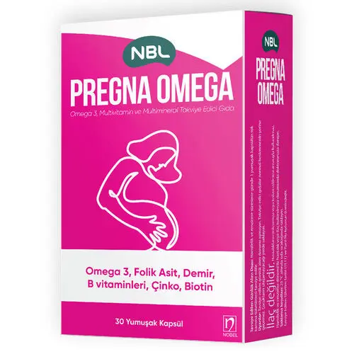 NBL Pregna Omega3,Multivitamin ve Multimineral 30 Yumuşak Kapsül - Görsel 1