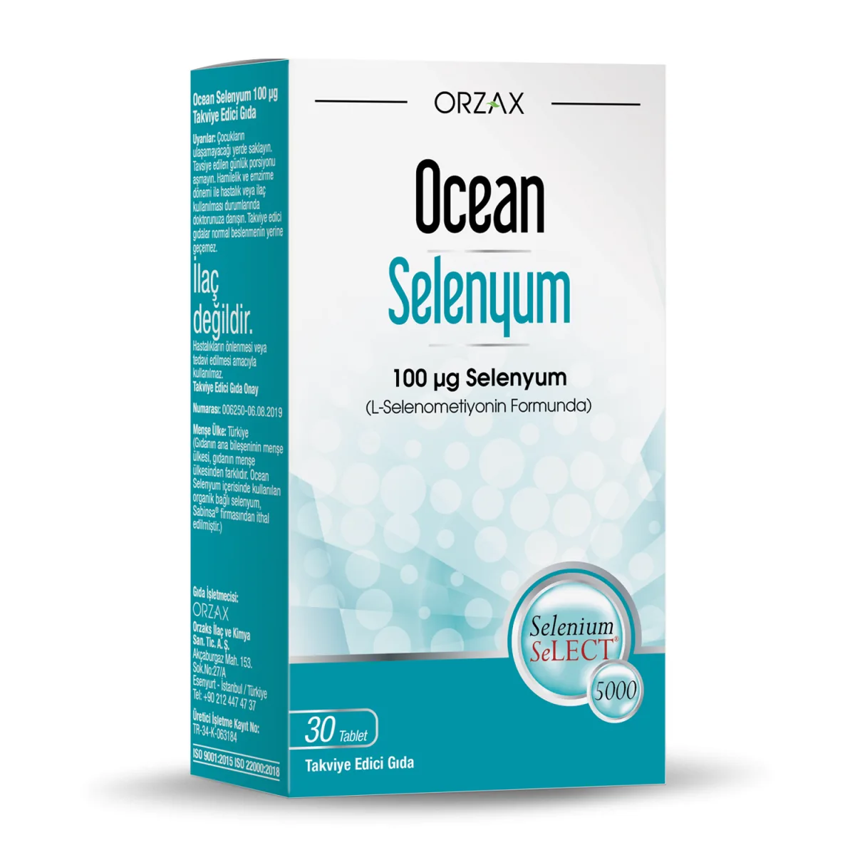 Orzax Ocean Selenyum Takviye Edici Gıda 30 Tablet