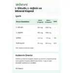 VeNatura L-Sitrulin, L-Arjinin ve Mineral 60 Kapsül