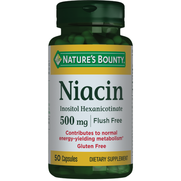 Nature's Bounty Flush Free Niacin 500 mg 50 Kapsül