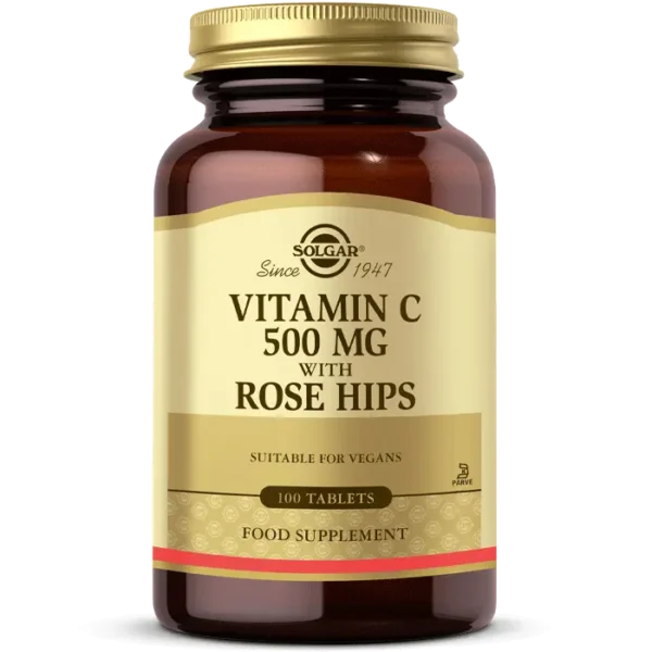 Solgar Vitamin C 500 mg with Rose Hips (Kuşburnu) 100 Tablet
