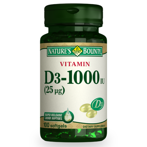 Nature's Bounty Vitamin D3 1000 IU 100 Yumuşak Kapsül