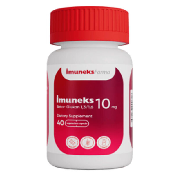 Imuneks farma 10 mg beta glukan iceren takviye edici gida 40 kapsul