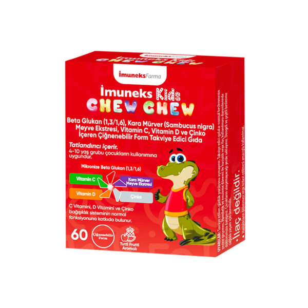 Imuneks kids chew chew takviye edici gida 60 cignenebilir kapsul