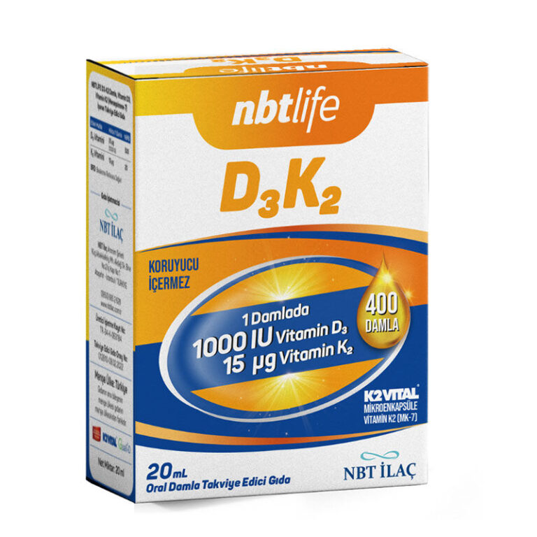 Nbt life d3k2 damla takviye edici gida 20 ml nbt life