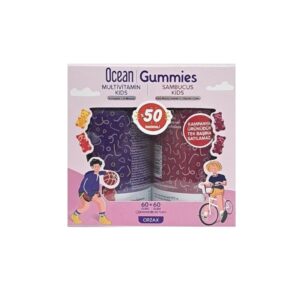 Ocean Gummies Multivitamin Kids + Sambucus Kids Gıda Takviyesi 60+60 Avantajlı Paket