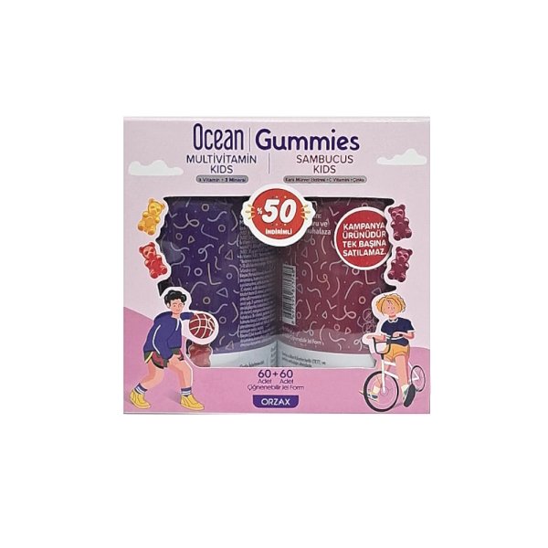 ocean-gummies-multivitamin-kids-sambucus-kids-gida-takviyesi-multi-vitaminler-ocean-ocean-gummies-8655-78-O.jpg Ocean Gummies Multivitamin Kids + Sambucus Kids Gıda Takviyesi 60+60 Avantajlı Paket - Görsel 1