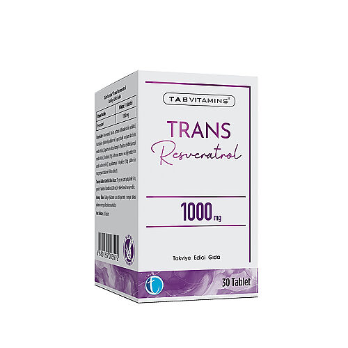 tabvitamins-trans-resveratrol-30-tablet-takviye-edici-gida-tab-ilac-sanayi-as-221167-90-O.jpg TAB Vitamins Trans Resveratrol 30 Tablet - Görsel 1